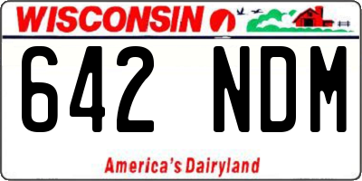 WI license plate 642NDM