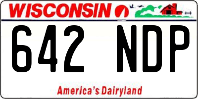 WI license plate 642NDP