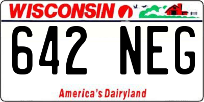 WI license plate 642NEG