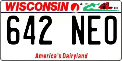 WI license plate 642NEO