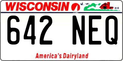 WI license plate 642NEQ