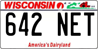 WI license plate 642NET