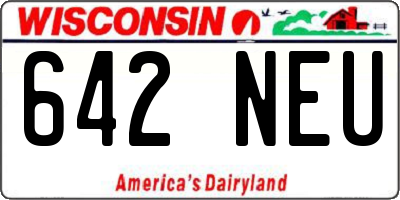 WI license plate 642NEU