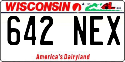 WI license plate 642NEX