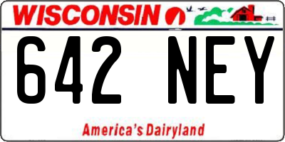 WI license plate 642NEY