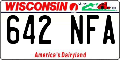 WI license plate 642NFA