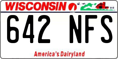 WI license plate 642NFS