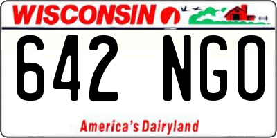 WI license plate 642NGO