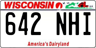 WI license plate 642NHI
