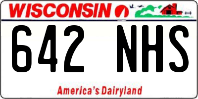 WI license plate 642NHS