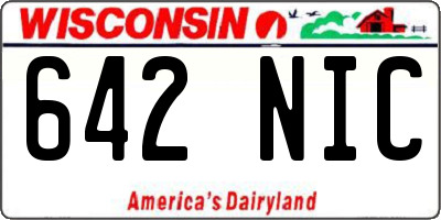 WI license plate 642NIC