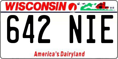 WI license plate 642NIE