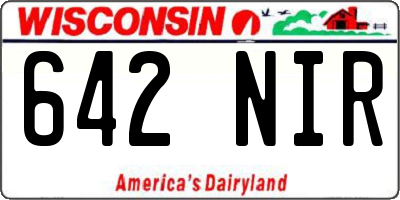 WI license plate 642NIR