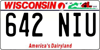 WI license plate 642NIU