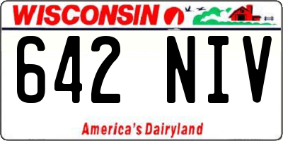 WI license plate 642NIV