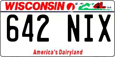 WI license plate 642NIX
