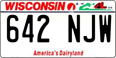 WI license plate 642NJW