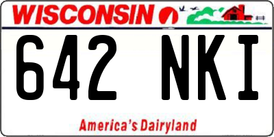 WI license plate 642NKI