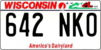 WI license plate 642NKO