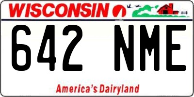 WI license plate 642NME