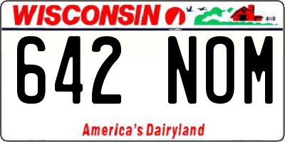 WI license plate 642NOM