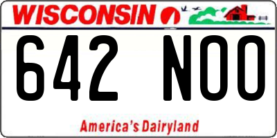 WI license plate 642NOO