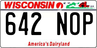 WI license plate 642NOP