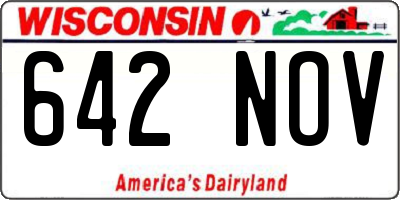 WI license plate 642NOV