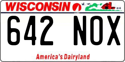 WI license plate 642NOX