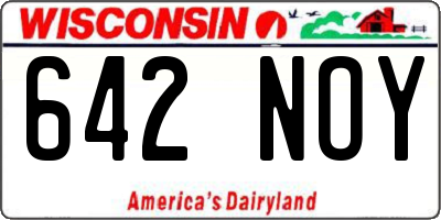 WI license plate 642NOY
