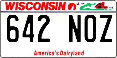 WI license plate 642NOZ