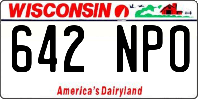 WI license plate 642NPO