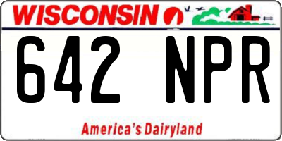 WI license plate 642NPR