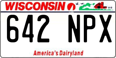 WI license plate 642NPX