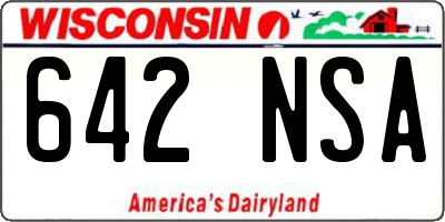 WI license plate 642NSA
