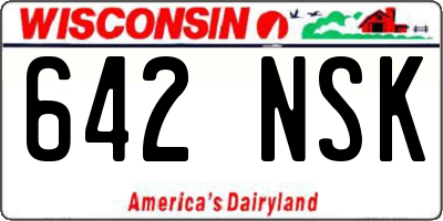 WI license plate 642NSK