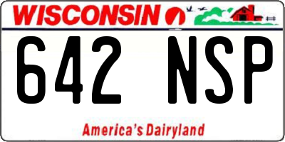 WI license plate 642NSP