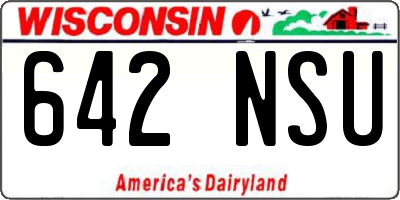 WI license plate 642NSU