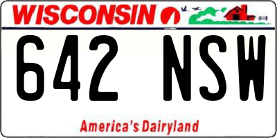 WI license plate 642NSW