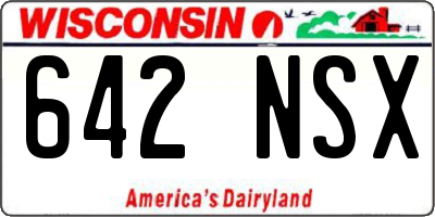 WI license plate 642NSX