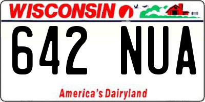 WI license plate 642NUA
