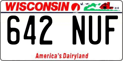 WI license plate 642NUF