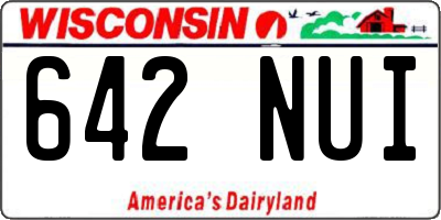 WI license plate 642NUI