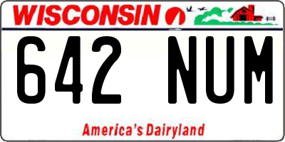 WI license plate 642NUM
