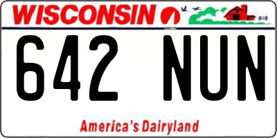 WI license plate 642NUN