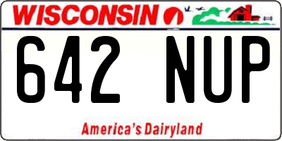 WI license plate 642NUP