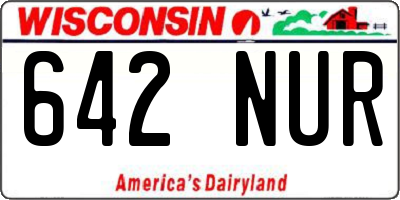 WI license plate 642NUR