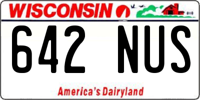 WI license plate 642NUS