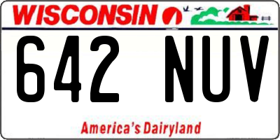 WI license plate 642NUV
