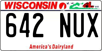 WI license plate 642NUX